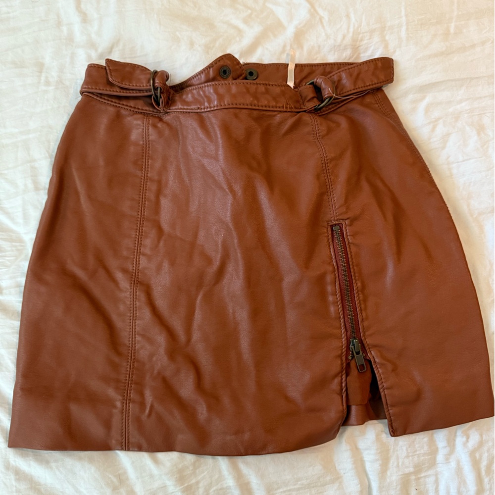 Free people leather skirt